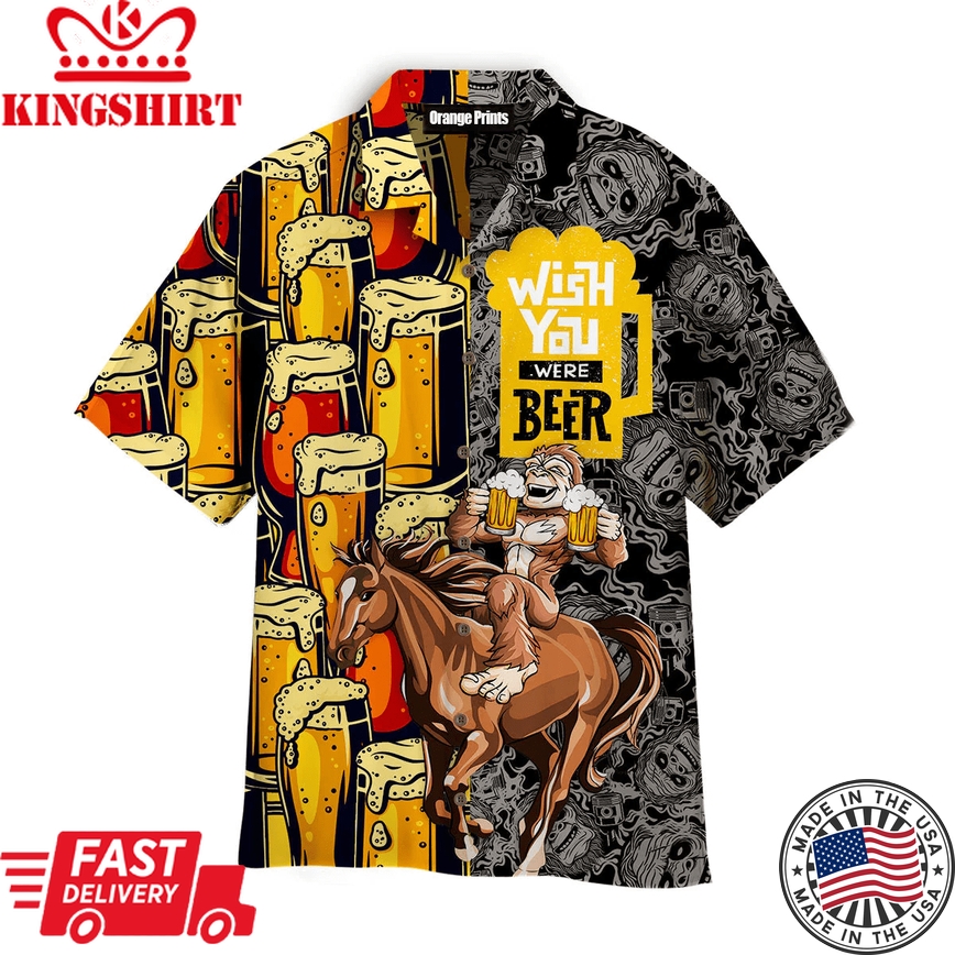 Horse I Like Horse And Beer Trendy Hawaiian Shirt