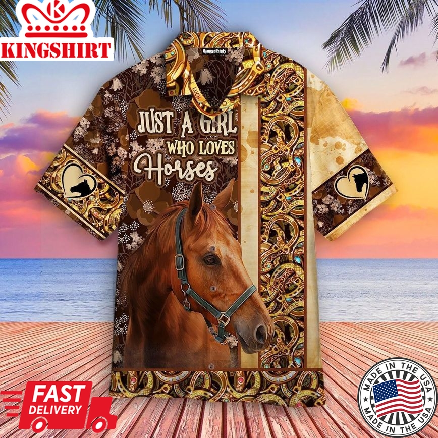 Horse Just A Girl Who Loves Horse Trendy Hawaiian Shirt For