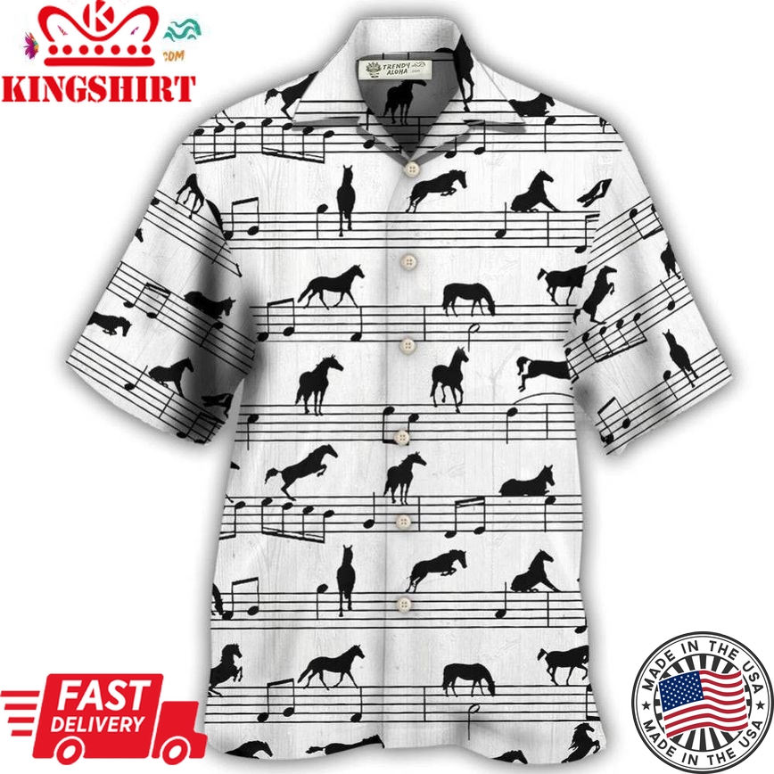 Horse Music Notes Hawaiian Shirt