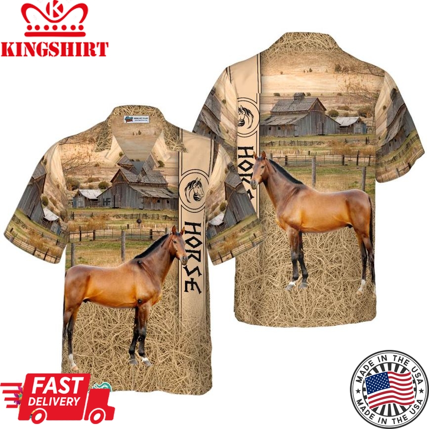 Horse On The Farm Hawaiian Shirt