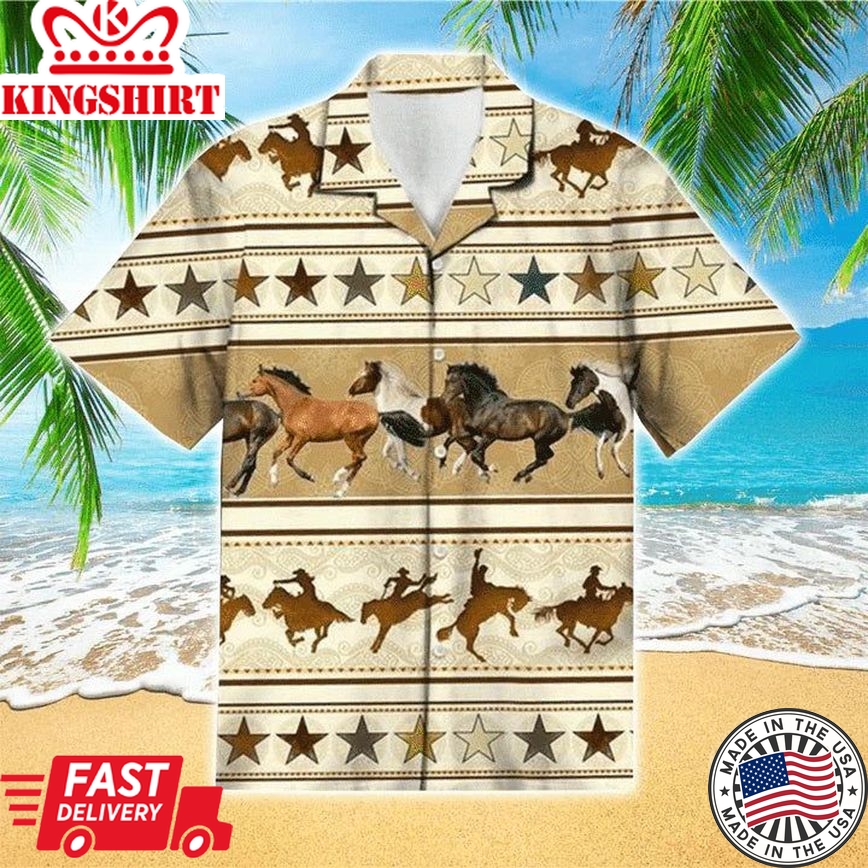 Horse Pattern Hawaiian Shirt For Men, Women