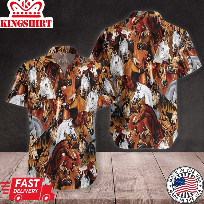 Horse Racing Trendy Hawaiian Shirt