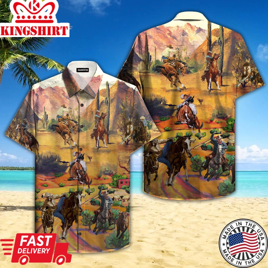 Horse Riding Cowboy Trendy Hawaiian Shirt