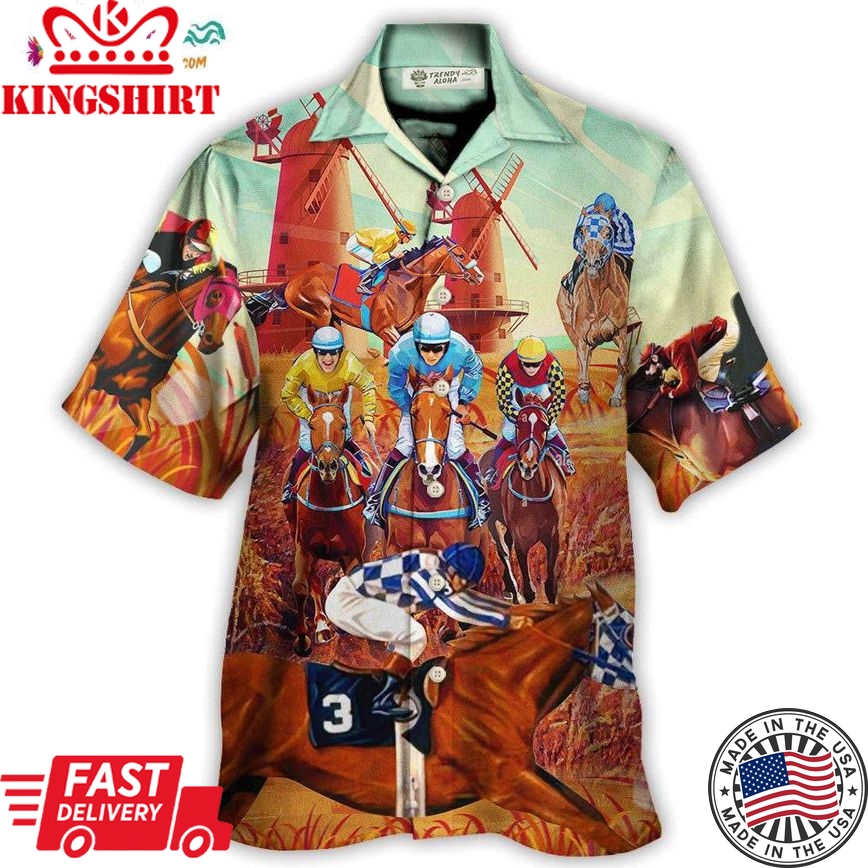 Horse Runs Fast Style Hawaiian Shirt