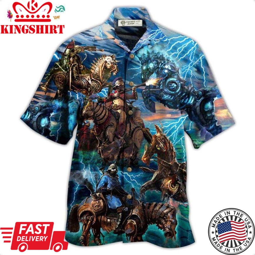 Horse Steampunk Mechanical Hawaiian Shirt