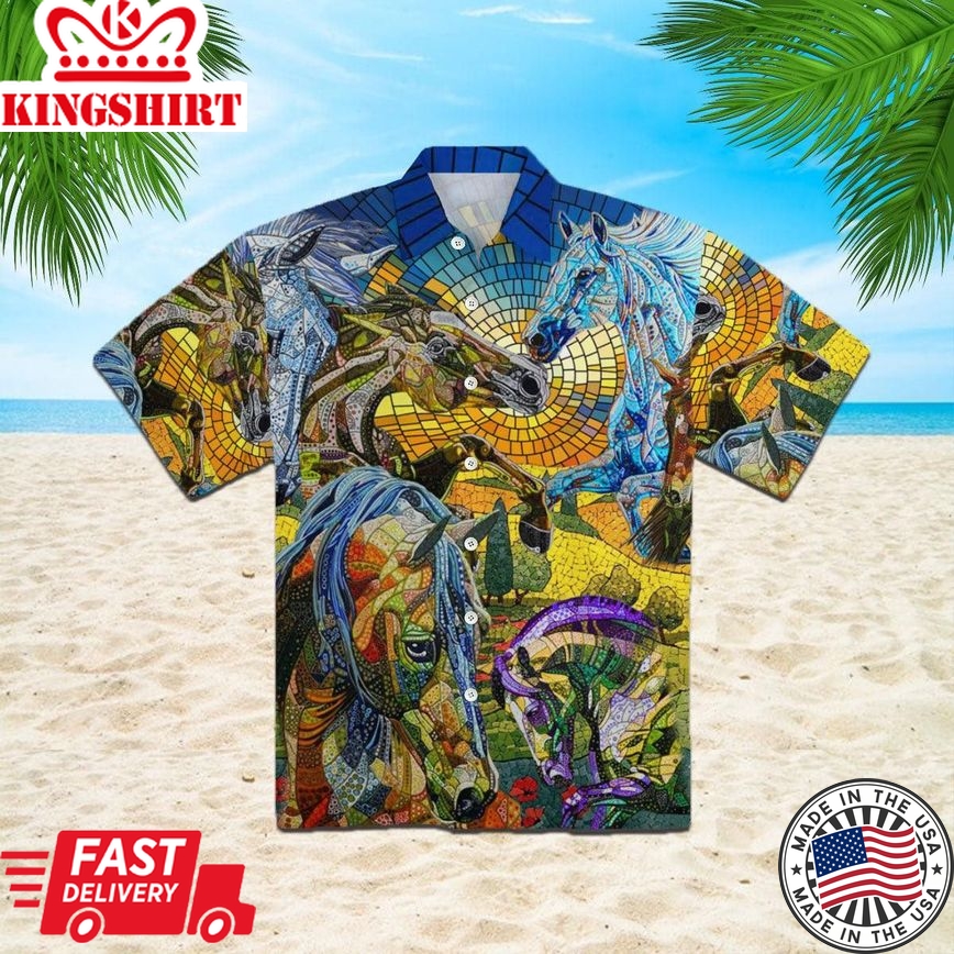 Horse Trendy Hawaiian Shirt