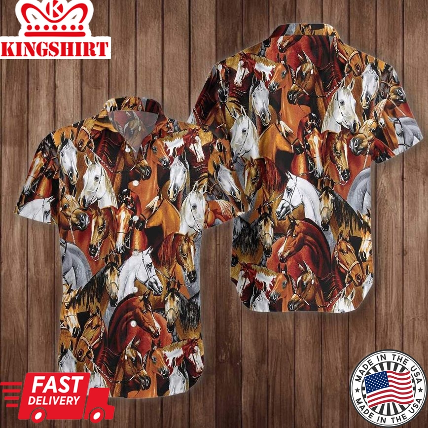 Horse Trendy Hawaiian Shirt