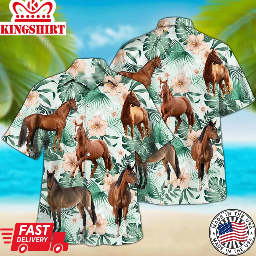 Horse Trendy Hawaiian Shirt For Farm Lovers, Summer Trendy Hawaiian Shirt For Men And Women