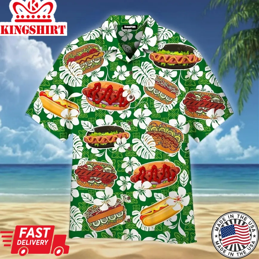 Hot Dog Trendy Hawaiian Shirt For