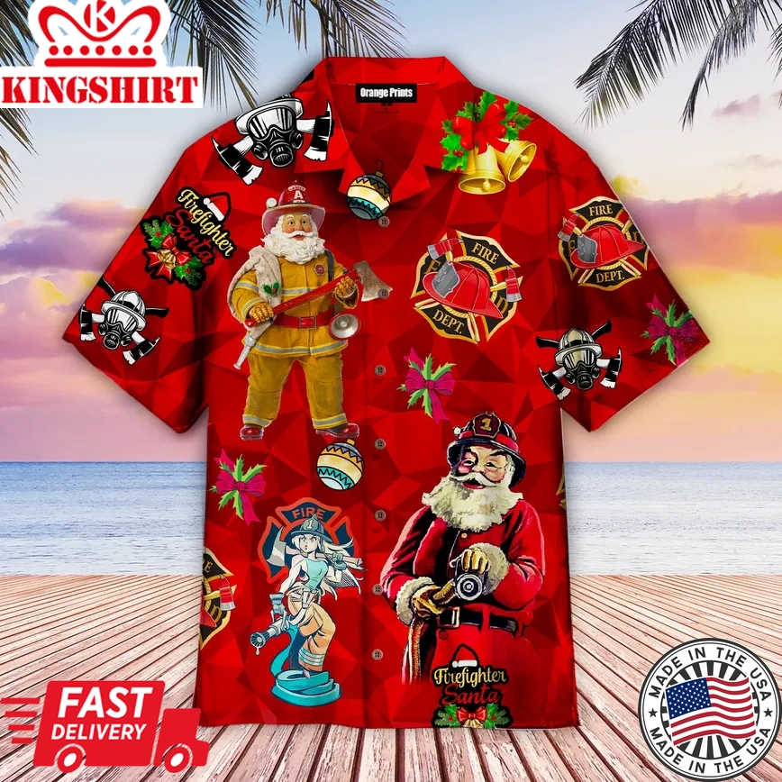 Hot Firefighter Trendy Hawaiian Shirt