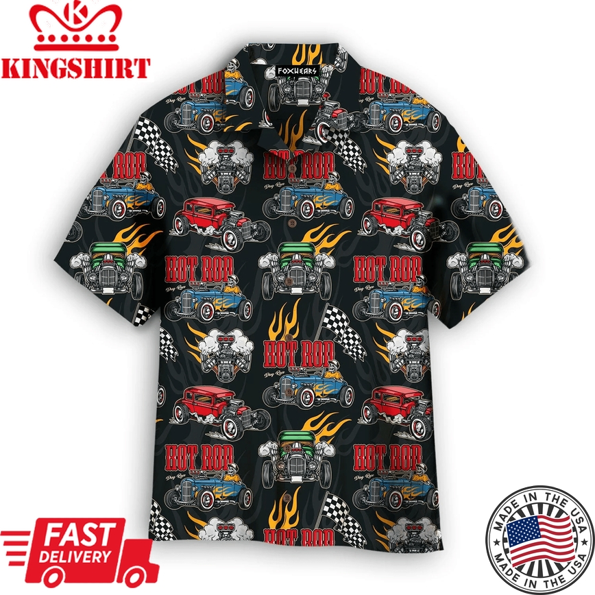 Hot Rod Colorful Trendy Hawaiian Shirt For Aloha Shirt