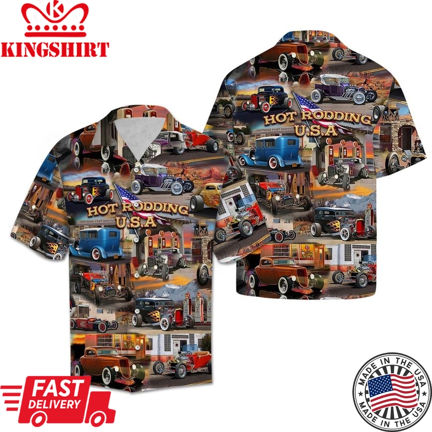 Hot Rod Hawaiian Shirt Hot Rodding Usa Hawaii Aloha Shirt