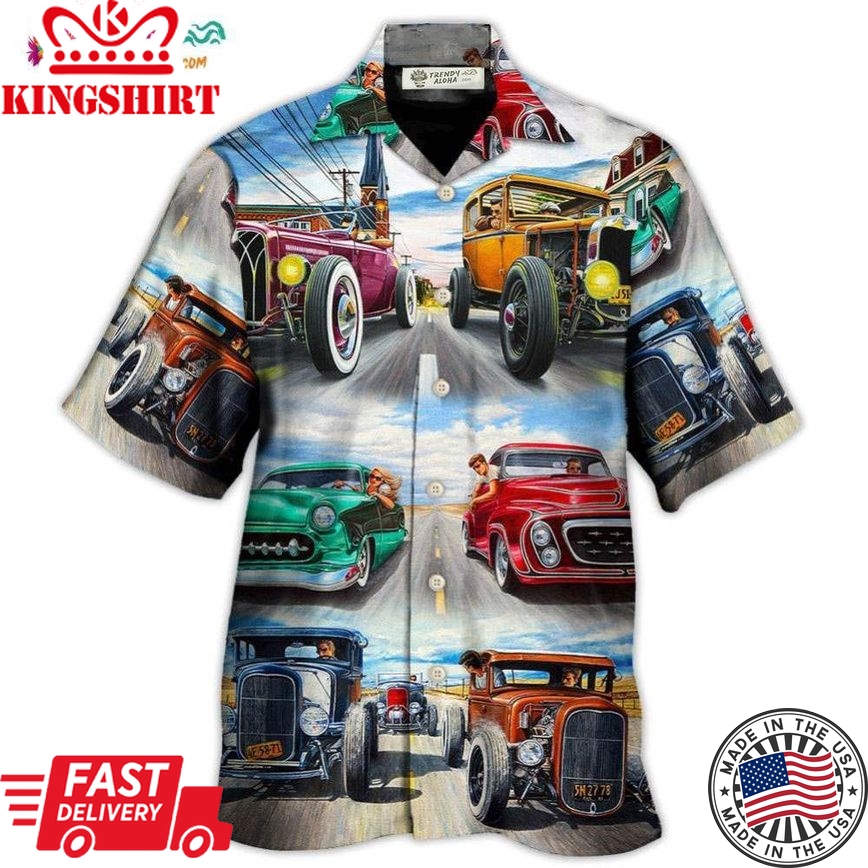 Hot Rod Racing Lover Cool Art Style Hawaiian Shirt