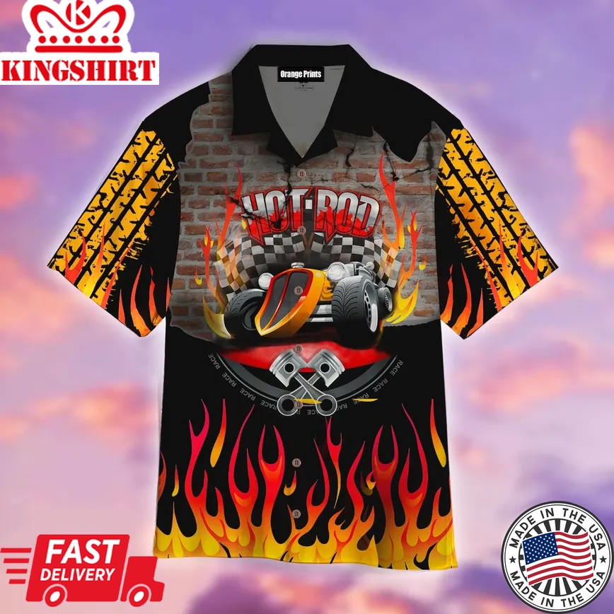 Hot Rod Racing Trendy Hawaiian Shirt For