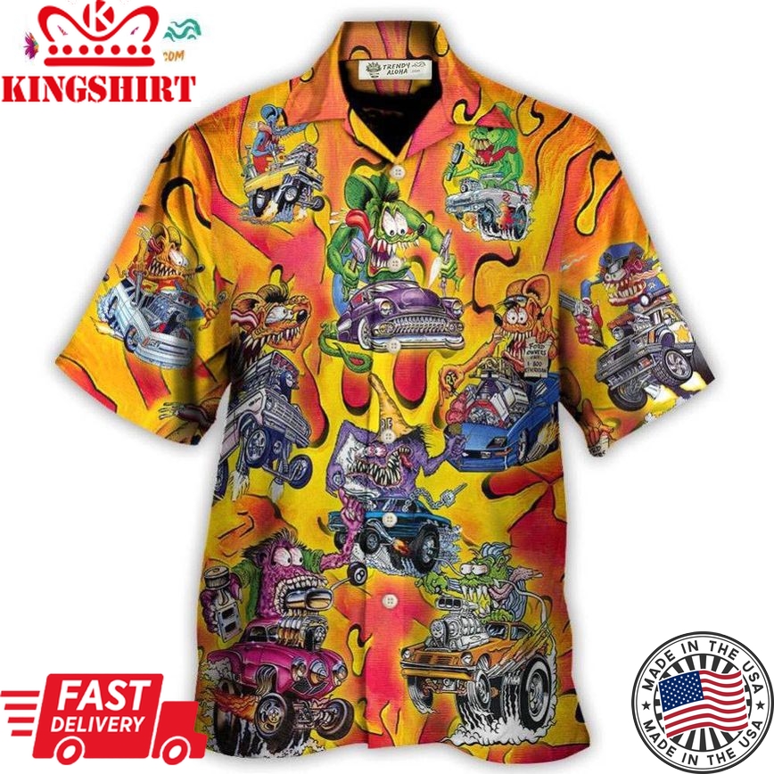 Hot Rod Vintage Racing Savage Burn Energy Hawaiian Shirt