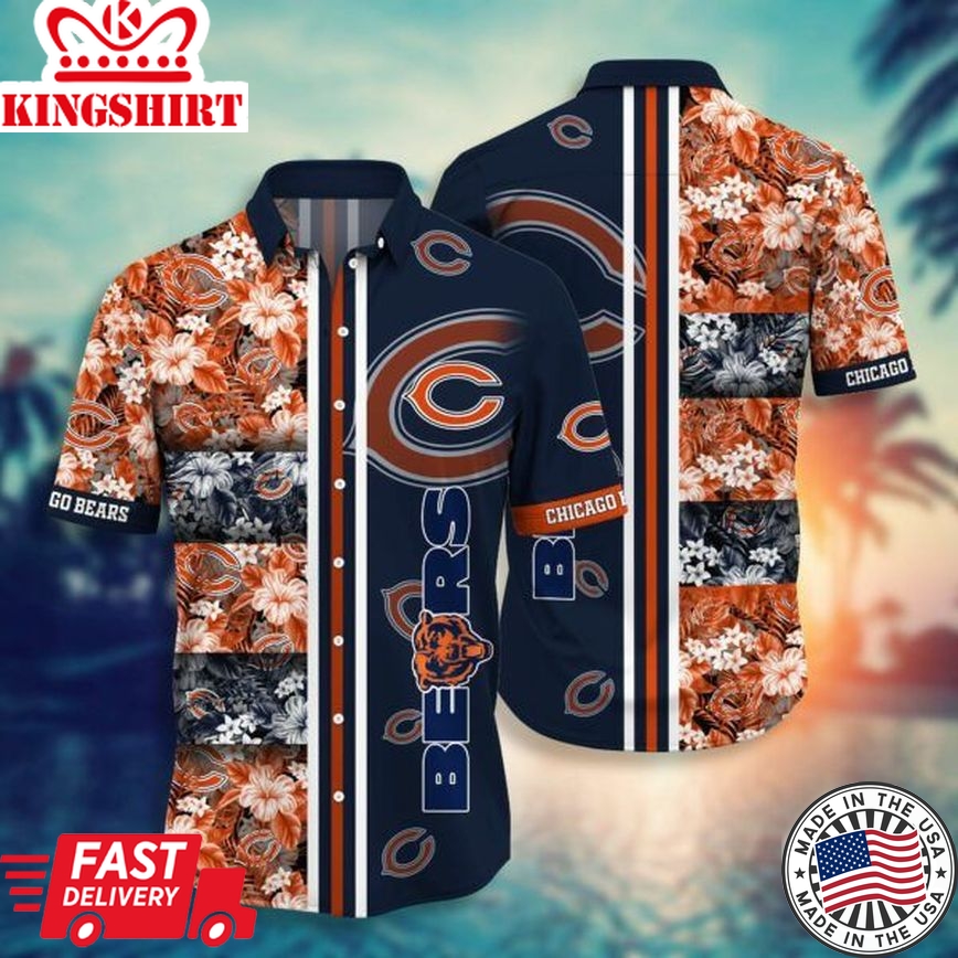 Hot Trending 1: NFL Chicago Bears Hawaiian Shirt, Short Style