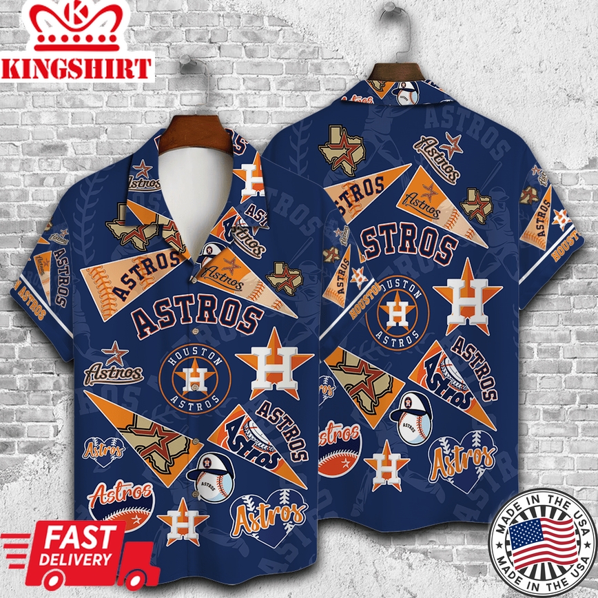 Houston Astros Designed Hawaiian Shirt in Vivid Print