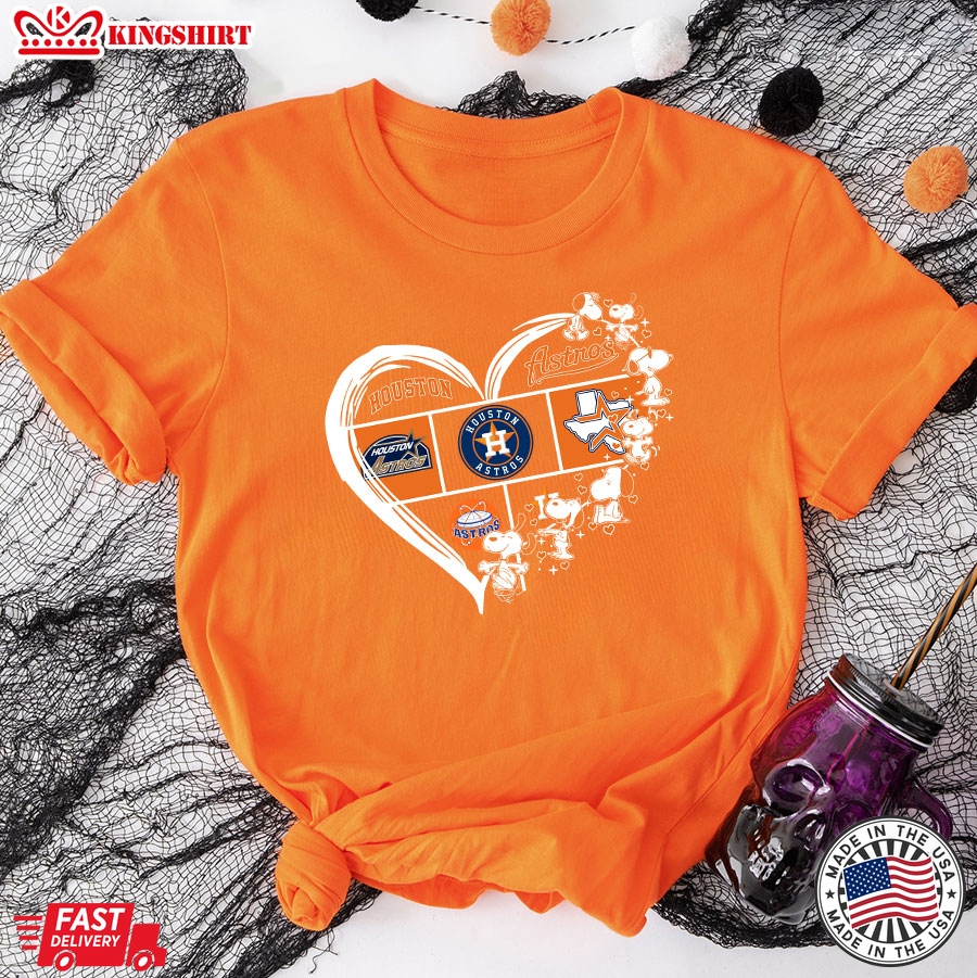 Houston Astros Snoopy Dog Heart T-Shirt