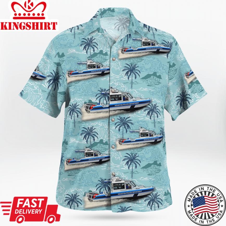 Houston Police Department Patrol Boat Hawaiian Shirt