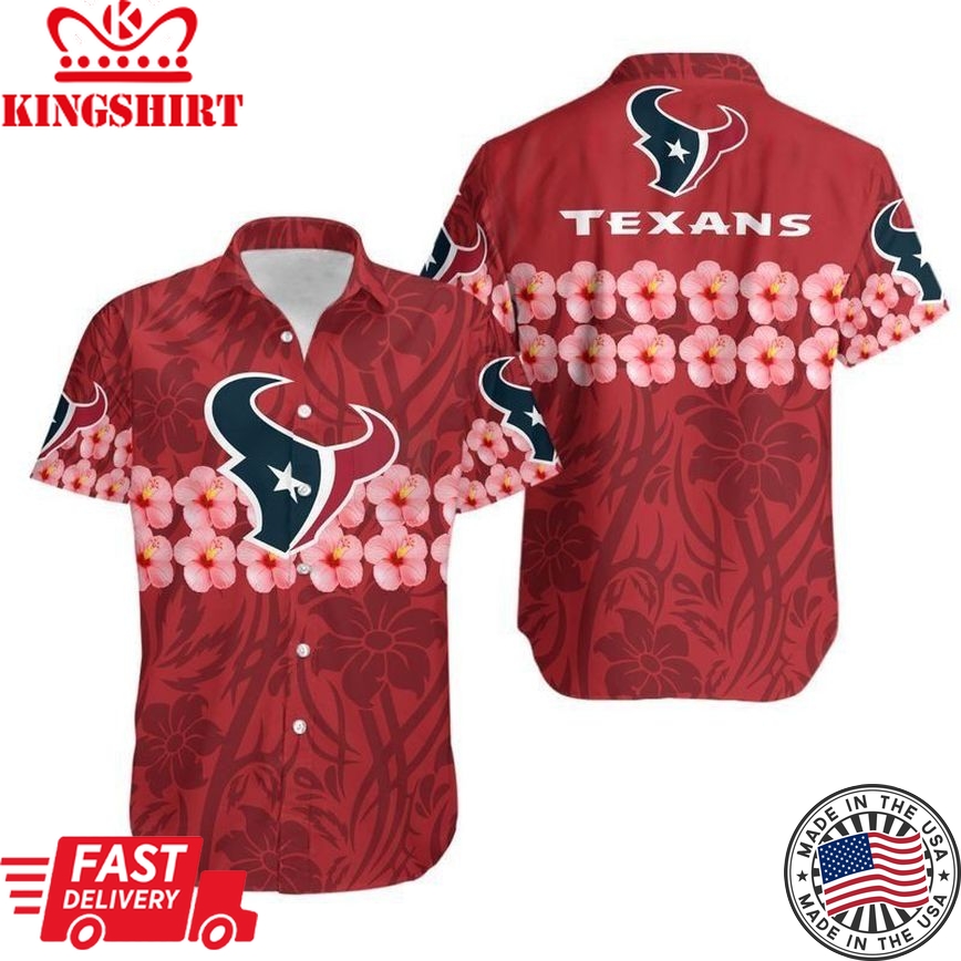 Houston Texans Flower And Logo Hawaii Shirt And Shorts Summer Collecti