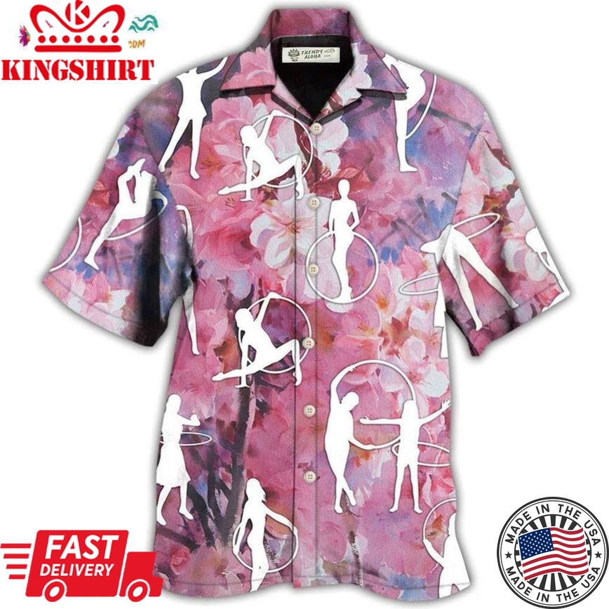 Hula Hoop Floral With Pink Color Hawaiian Shirt