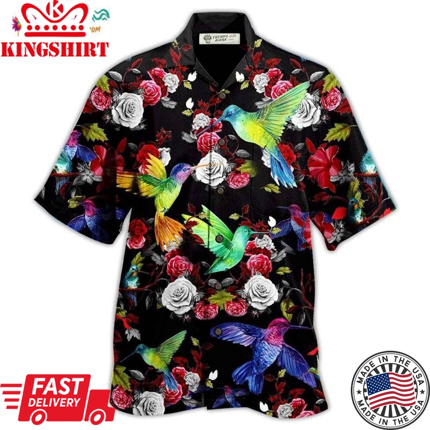 Hummingbird Amazing Floral Hawaiian Shirt