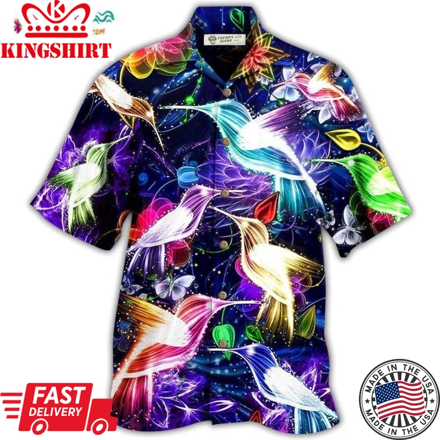 Hummingbird Neon Love Animals So Much Hawaiian Shirt