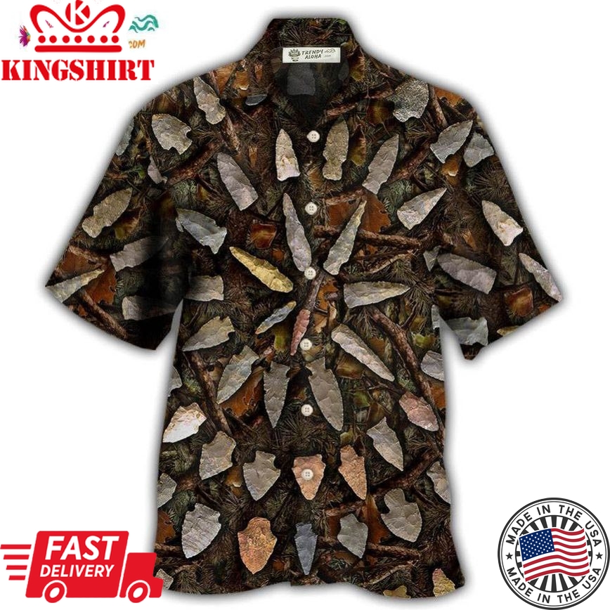 Hunting Arrowhead Hunting Camo Pattern Hawaiian Shirt