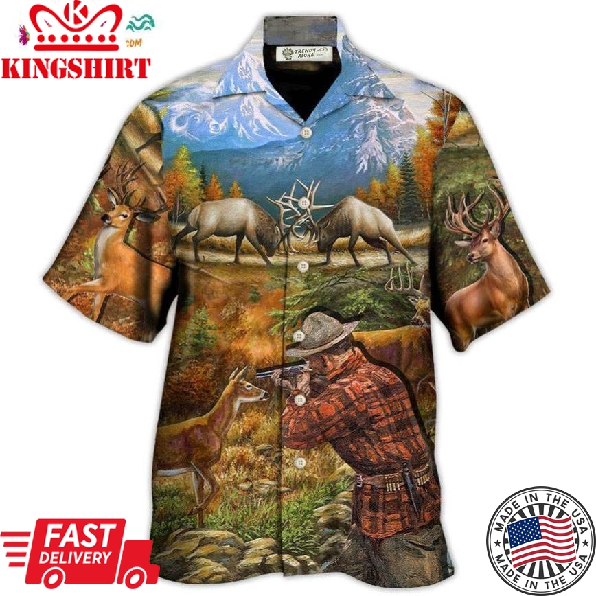 Hunting Deer Cool Art Style Hawaiian Shirt