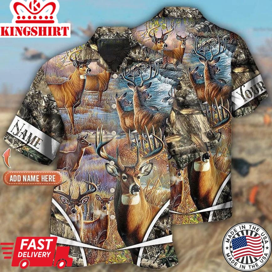 Hunting Deer Hunting Cool Forest Personalized Hawaiian Shirt