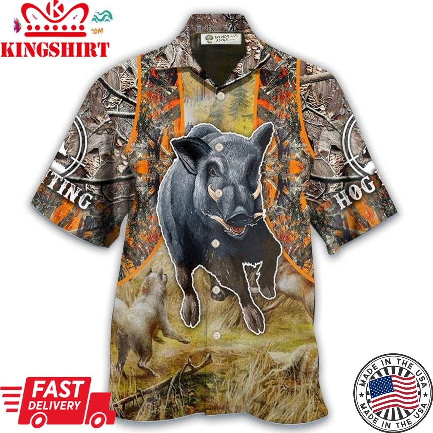 Hunting Hog Hunting Camo Hawaiian Shirt