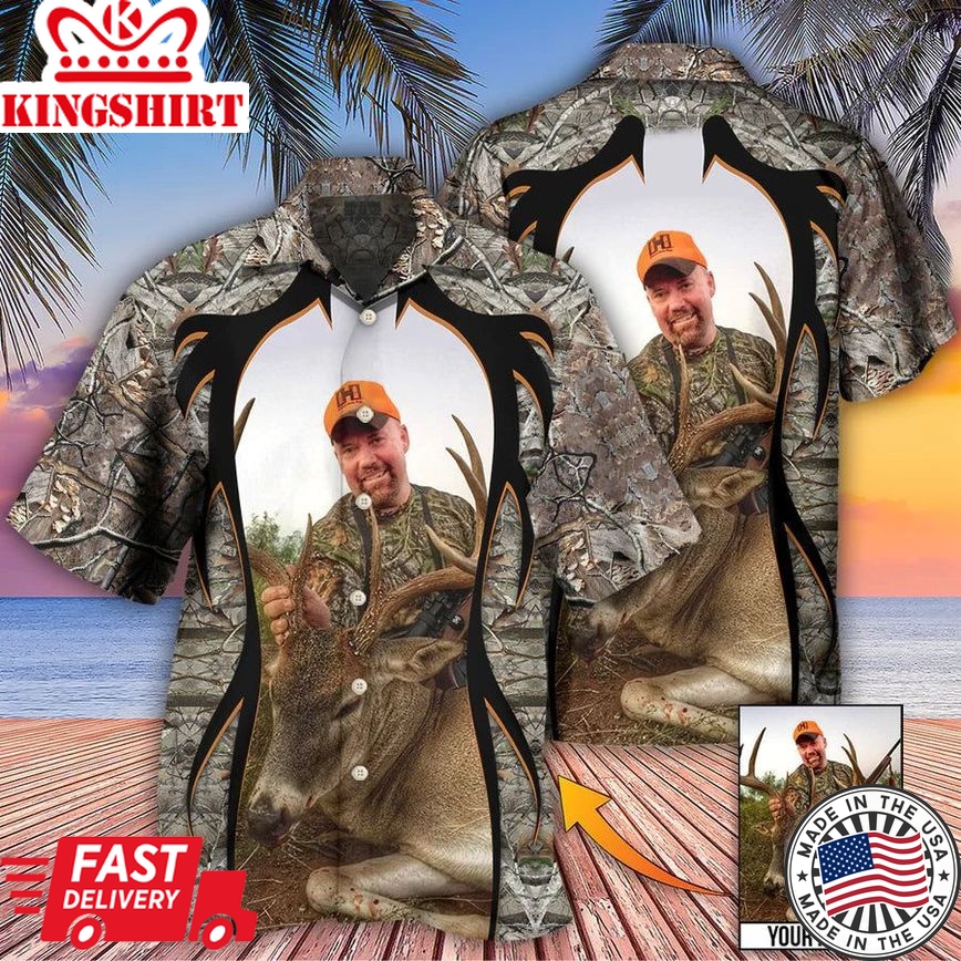 Hunting Lover Cool Pattern Custom Photo Hawaiian Shirt