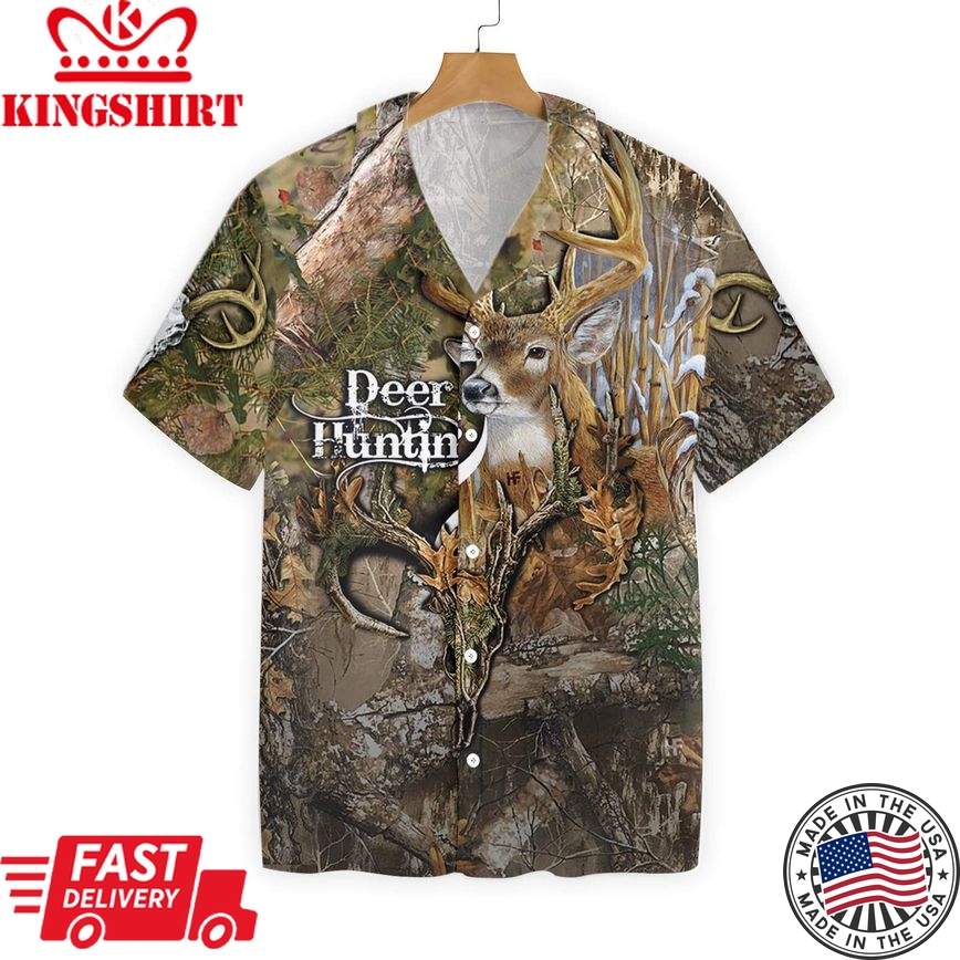 Hunting Shirt Aloha Shirt Deer Hunting In Forest Hawaiian Shirt