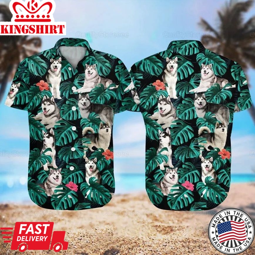 Husky Hawaii Shirt, Husky Shirts, Shirt For Men, Hawaiian Shirts