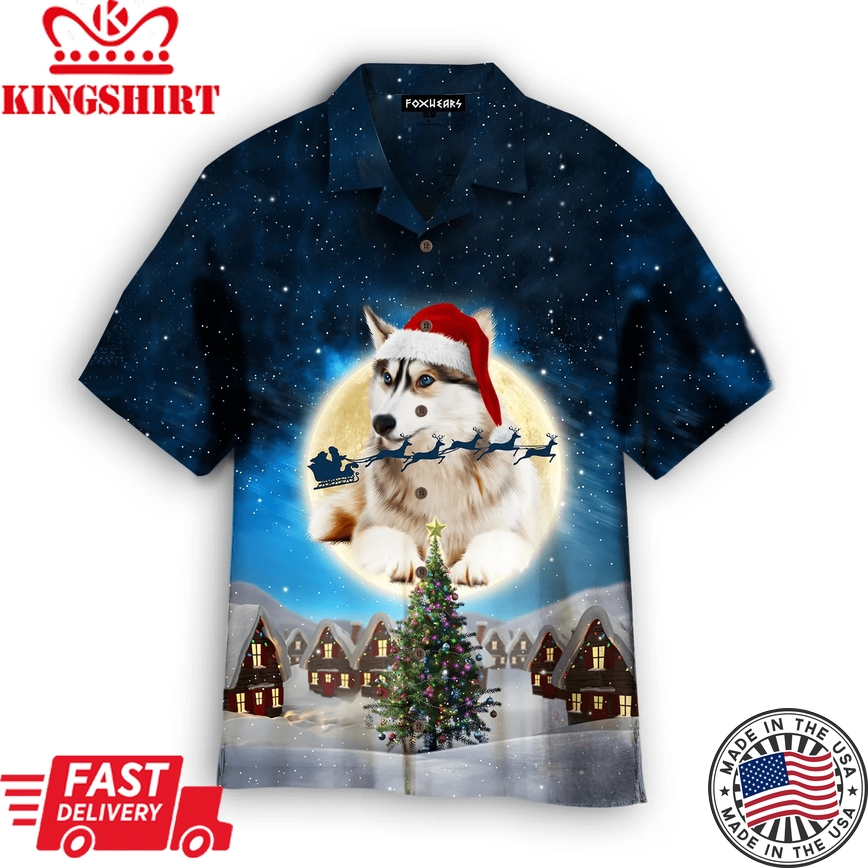 Husky Merry Christmas Trendy Hawaiian Shirt For Aloha Shirt