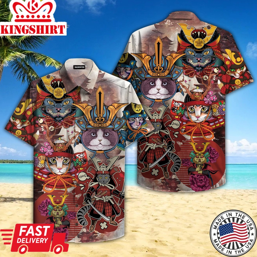 I Am A Samurai Cat Trendy Hawaiian Shirt