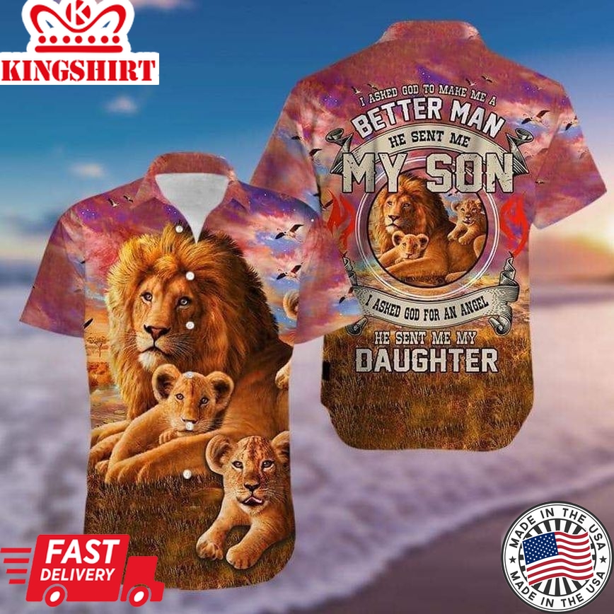 I Asked God To Make Me A Better Man Lion Tropical Hawaiian Shirt 131 Aloha Hawaii Shirts