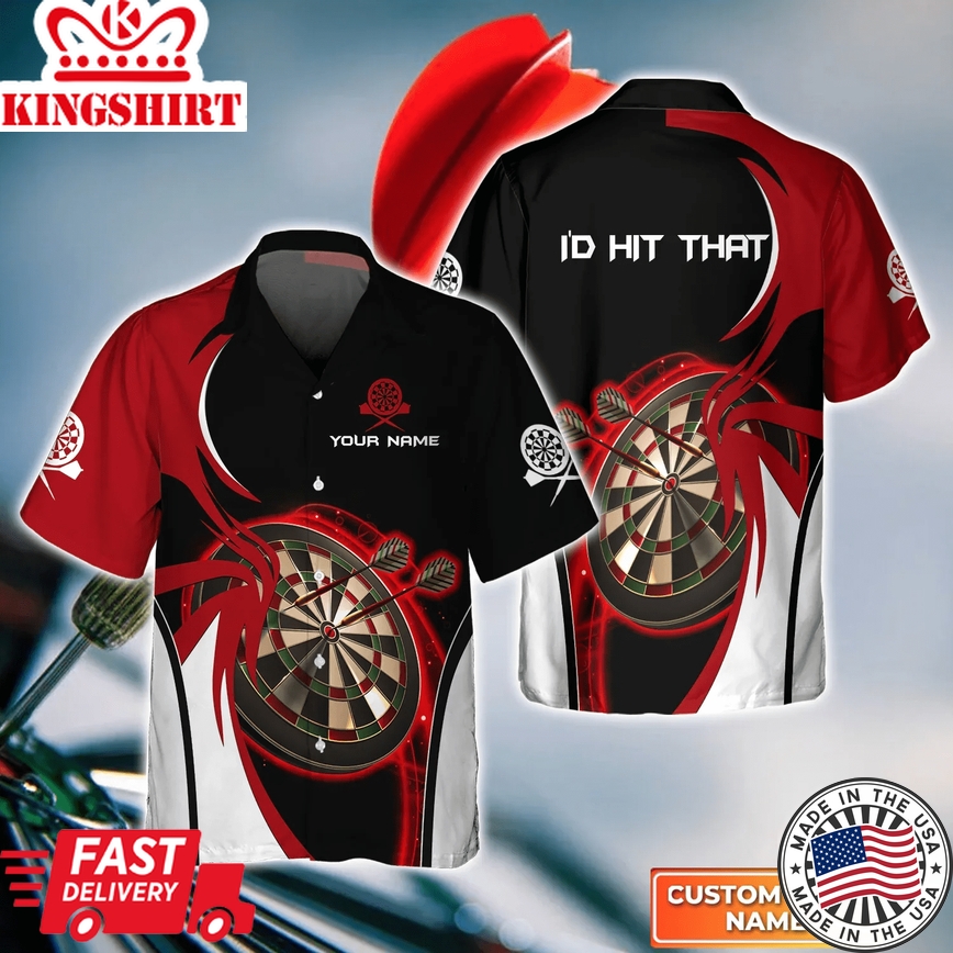 I'D Hit That Darts 3D Trendy Hawaiian Shirt, Darts Trendy Hawaiian Shirt For Men, Women, Darts Team Shirt