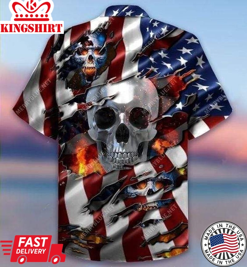 I Died For My Country Skull Trendy Hawaiian Shirt