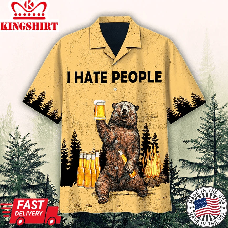 I Hate People Pattern Trendy Hawaiian Shirt