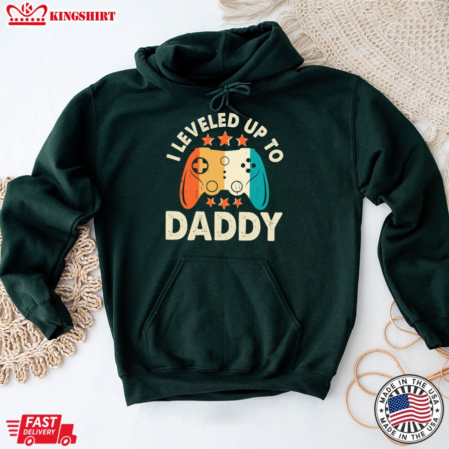 I Leveled Up To Daddy Vintage Father's Day Hoodie