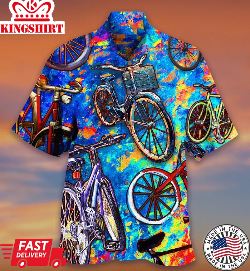 I Love Bike Art Trendy Hawaiian Shirt