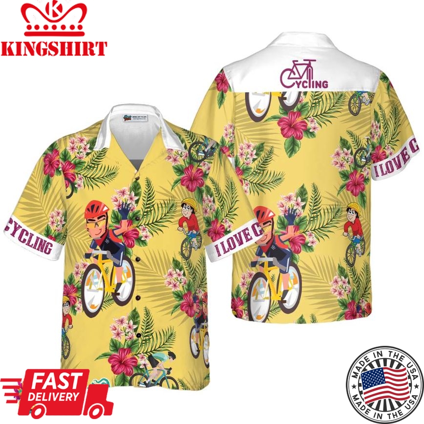 I Love Cycling Hawaiian Shirt