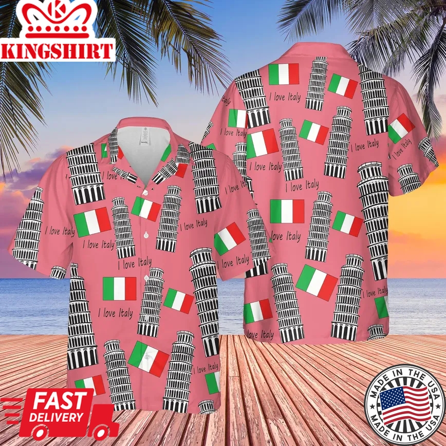 I Love Italy Trendy Hawaiian Shirt For Aloha Shirt