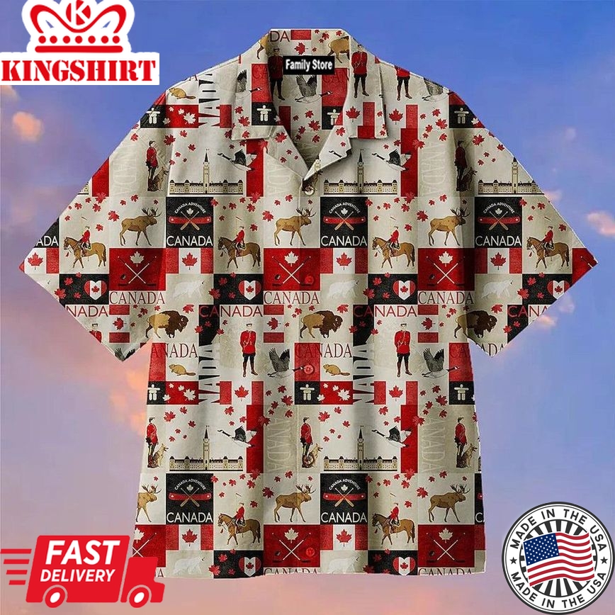 I Love My Country Canada Day Hawaiian Shirt