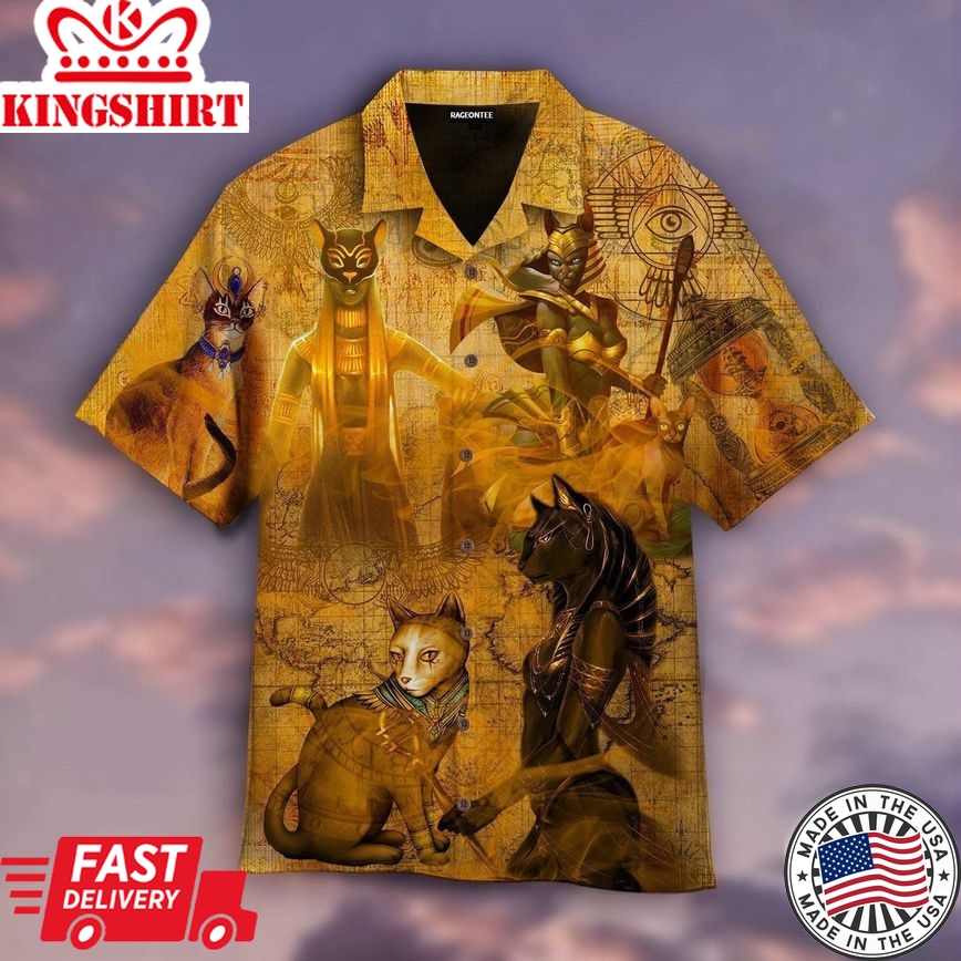 I Love The Myths Of Ancient Egyptian Cat Trendy Hawaiian Shirt For