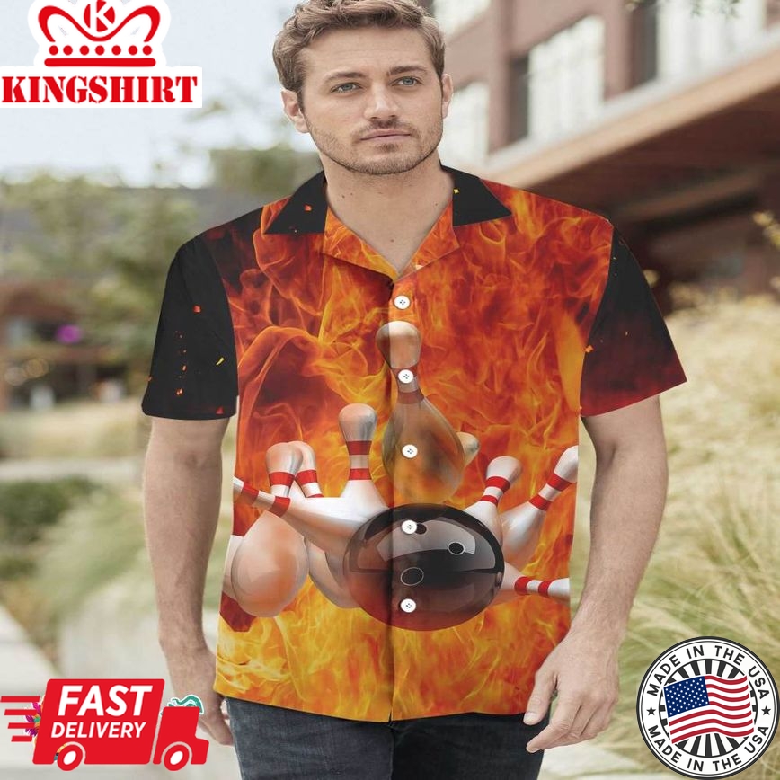 I'm A Bowling Beast Hawaiian Shirt, Flame Pattern Bowling Shirt, Best Gift For Bowling Players