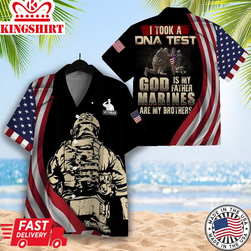 I Took A Dna Test God Is My Father Marines Are My Brothers Hawaiian Shirt