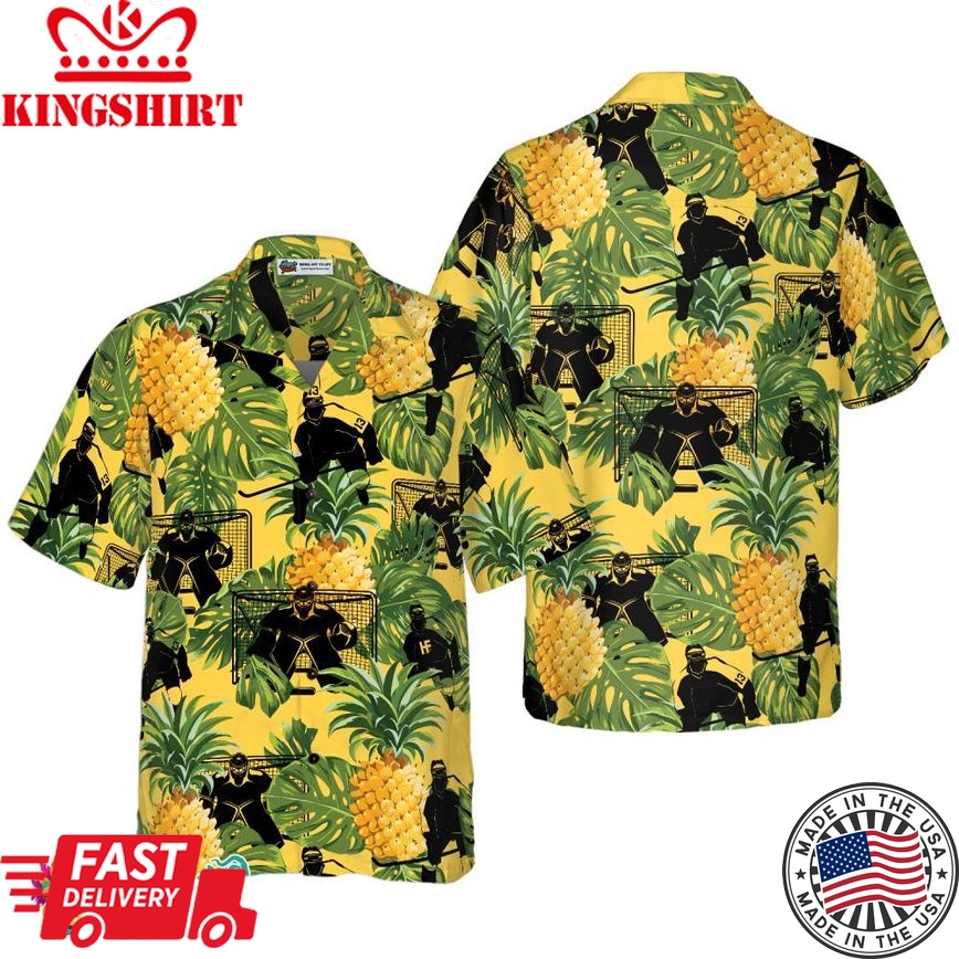 Ice Hockey Tropical Hawaiian Shirt