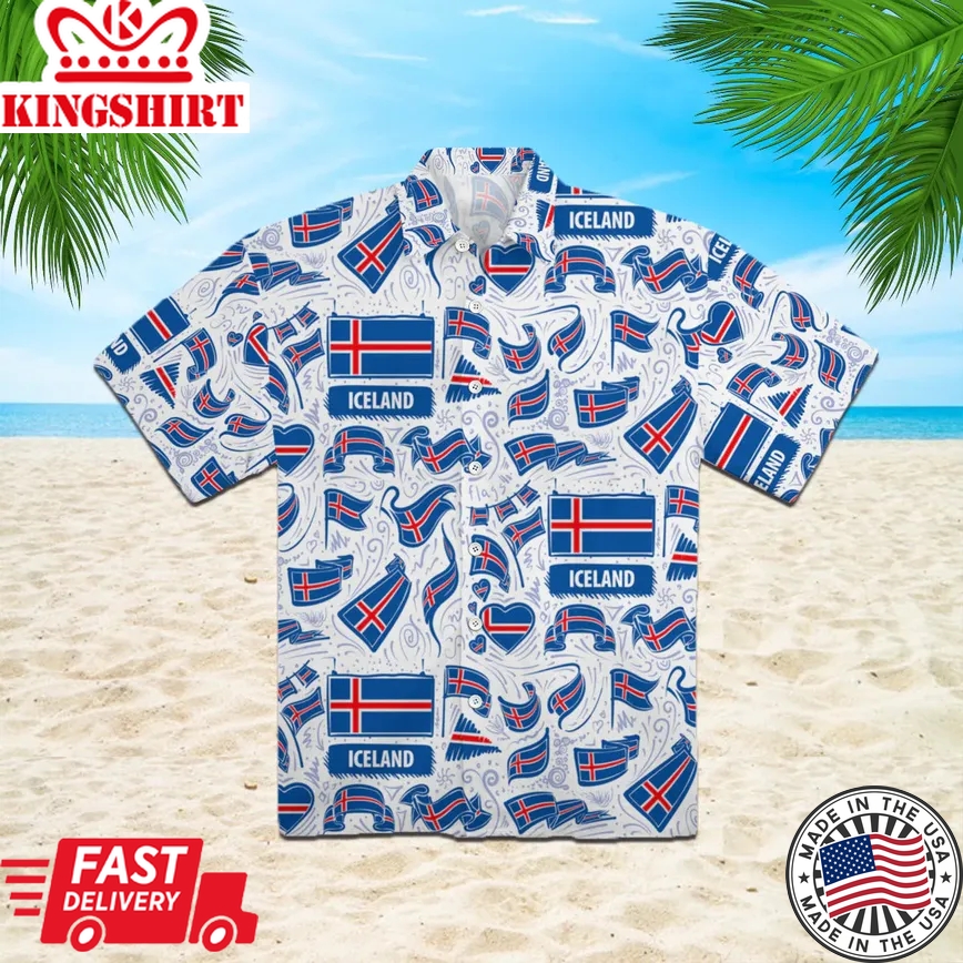 Iceland Flag Trendy Hawaiian Shirt For Aloha Shirt